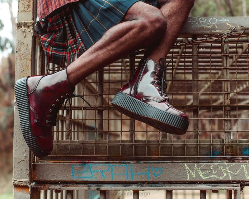 T.U.K. Footwear gni av 7-øye støvel burgunder fottøy kvinner 246X220