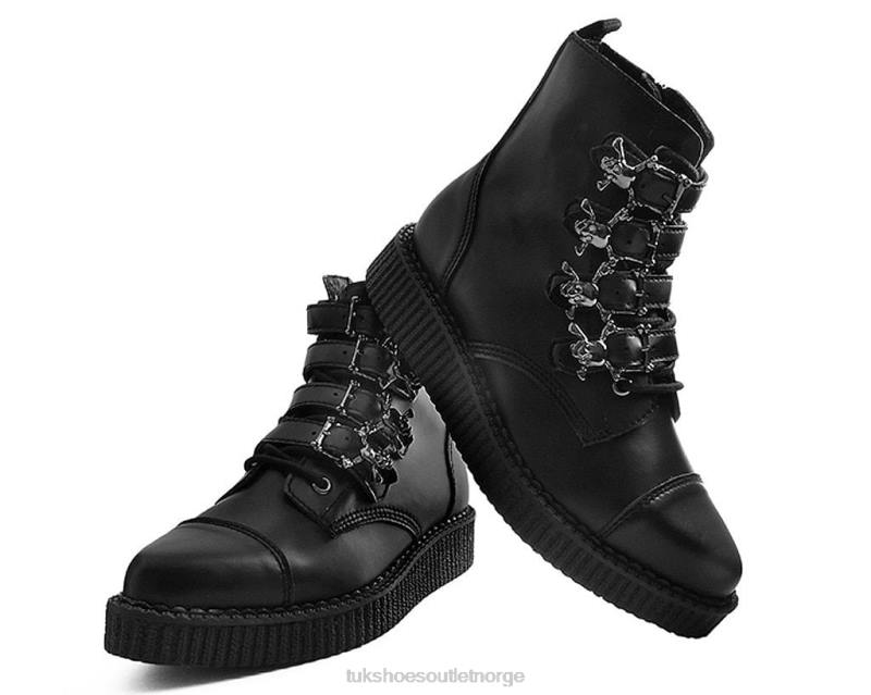 T.U.K. Footwear hodeskalle spenne spiss støvel svart fottøy kvinner 246X93