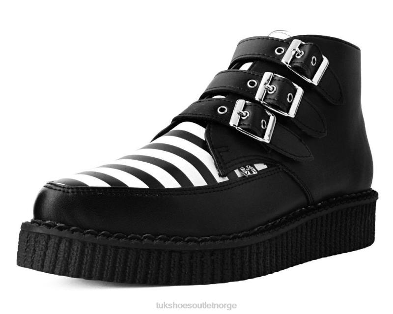 T.U.K. Footwear stripe 3-spenner spiss støvel svart hvit fottøy kvinner 246X101