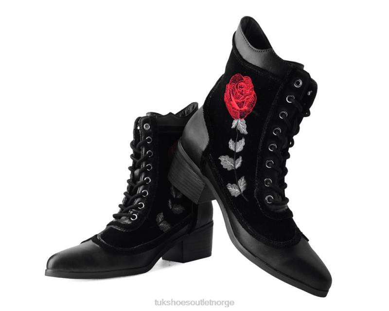 T.U.K. Footwear viktoriansk 8-øye rose spiss anarkisk hæl svart fottøy kvinner 246X207