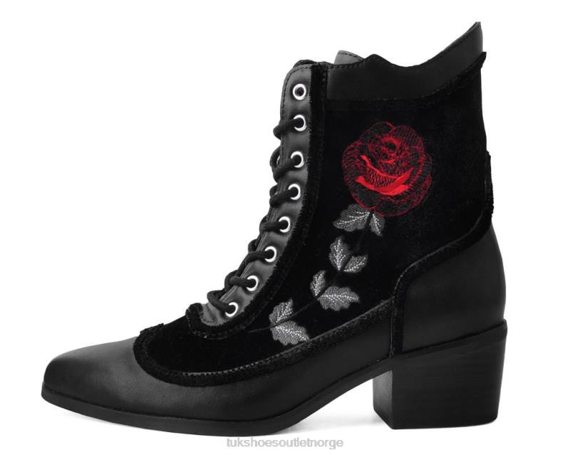 T.U.K. Footwear viktoriansk 8-øye rose spiss anarkisk hæl svart fottøy kvinner 246X207