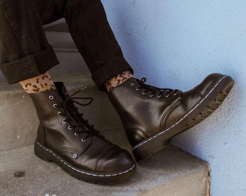 T.U.K. Footwear voksaktig tåstøvel med 7 øyne svart fottøy kvinner 246X309