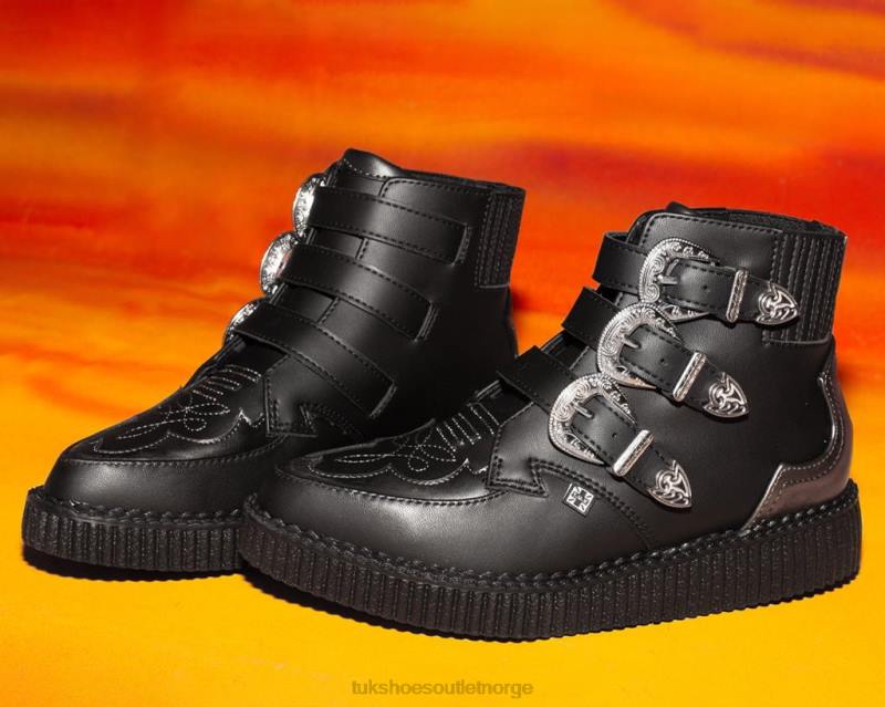 T.U.K. Footwear western antikk 3-spennes spiss støvel svart fottøy kvinner 246X94