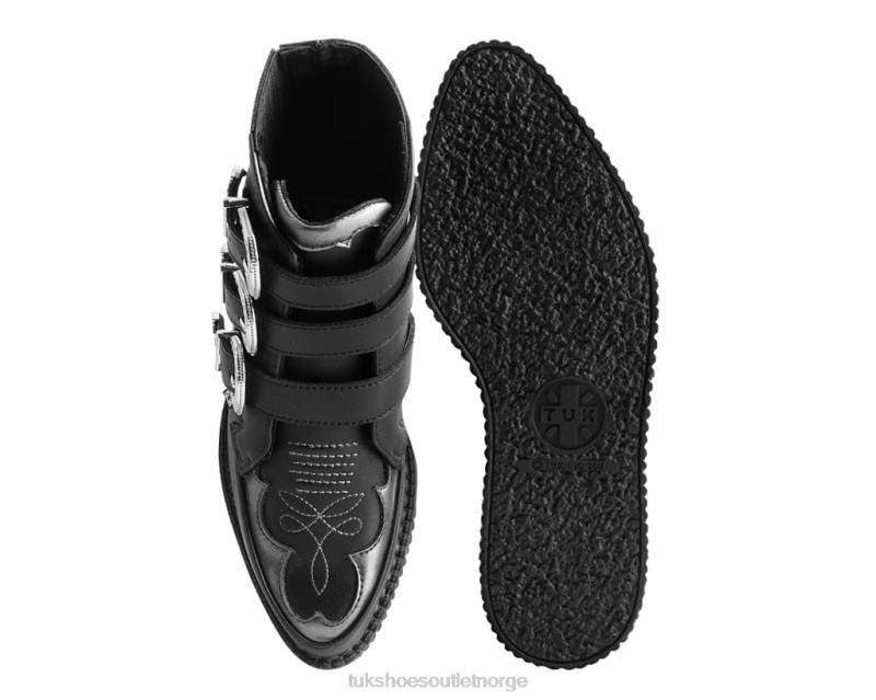 T.U.K. Footwear western antikk 3-spennes spiss støvel svart fottøy kvinner 246X94