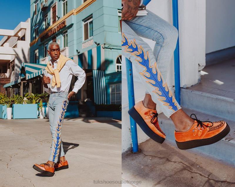 T.U.K. Footwear fløyel viva mondo creeper oransje fottøy menn 246X316
