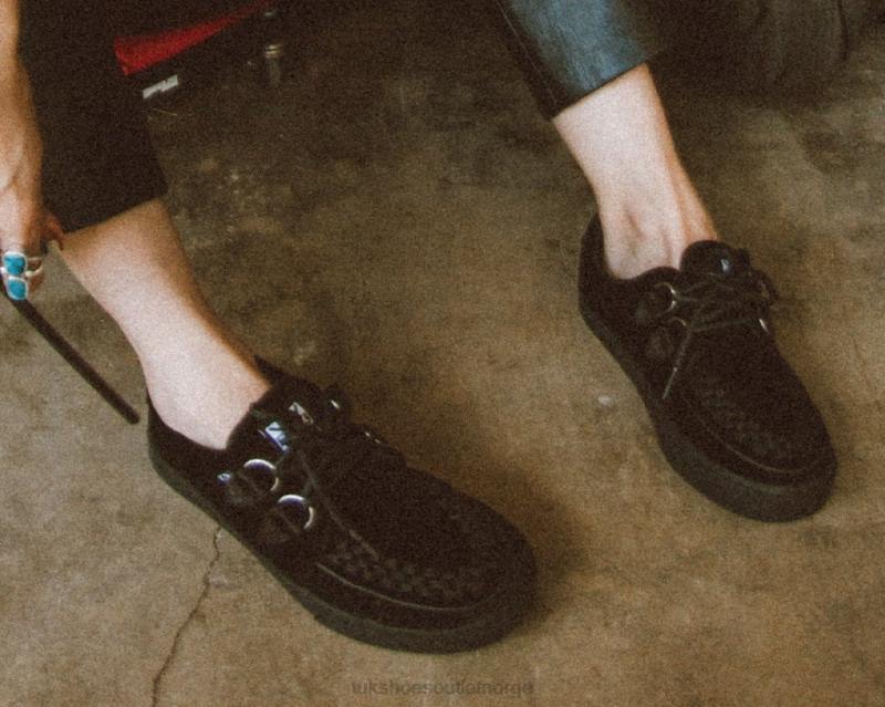 T.U.K. Footwear fløyels sneaker med d-ring svart fottøy menn 246X317